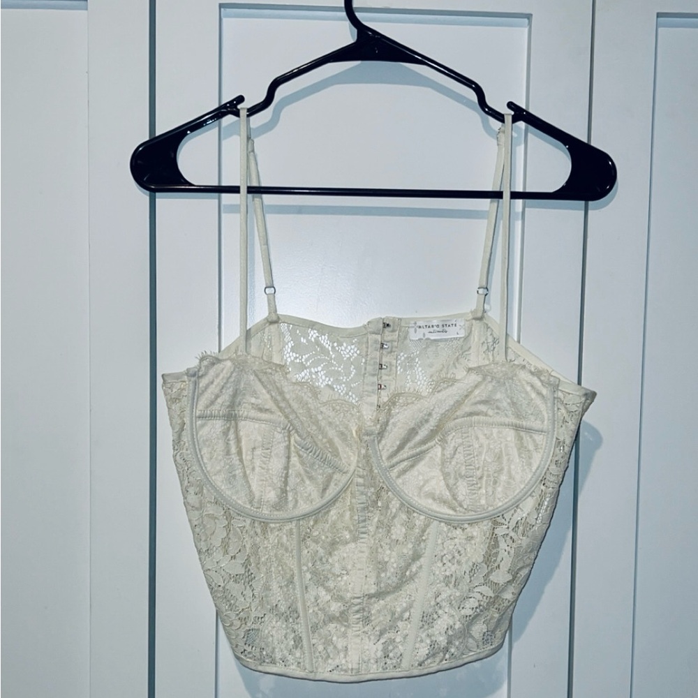 Eloise Lace Corset Top in Ivory